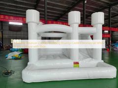 Opblaasbare uitsmijter Combo Wedding Bouncy Castle Commercieel Witte Bounce House met glijbaan