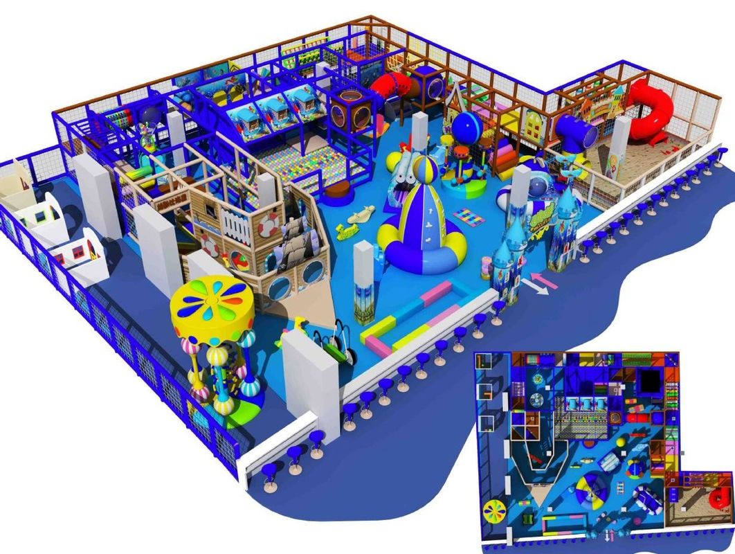 Seaworld-thema Baby Naughty Fort Indoor speeltuin Soft Play House Klein avontuurpark