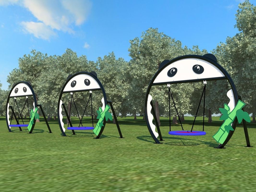 Panda-vormige groene tuin speeltoestellen voor kinderen Outdoor Swing Chair 230cm Commerciële Swing Set