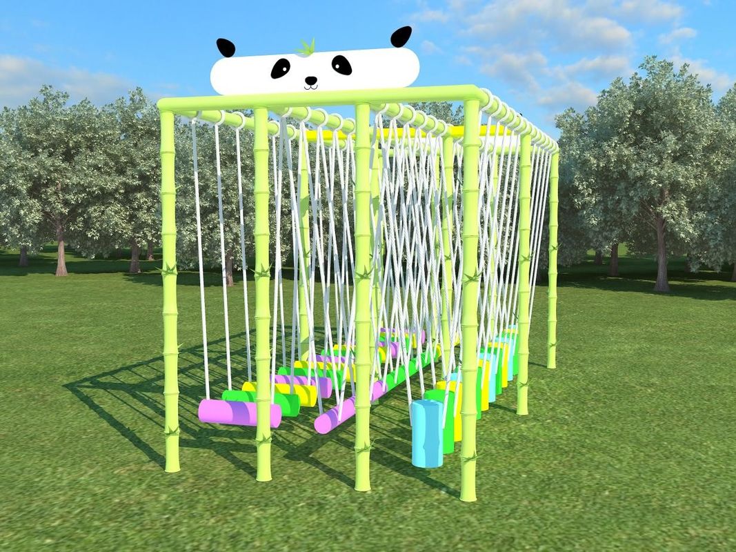 Panda-vormige groene tuin speeltoestellen voor kinderen Outdoor Swing Chair 230cm Commerciële Swing Set