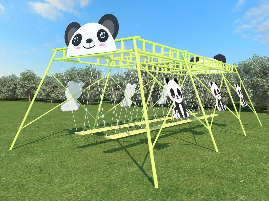 Panda-vormige groene tuin speeltoestellen voor kinderen Outdoor Swing Chair 230cm Commerciële Swing Set