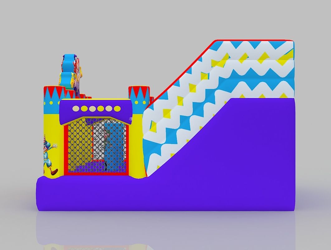 Opblaasbaar kasteel voor kinderen Geel Blauw Buiten Bounce House Spring kasteel Huur Met Glijbaan