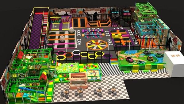 Trampolineparkfabrikanten Commerciële Grote Kinderen Springen Sport Trampolinepark Set Met Basketbalring