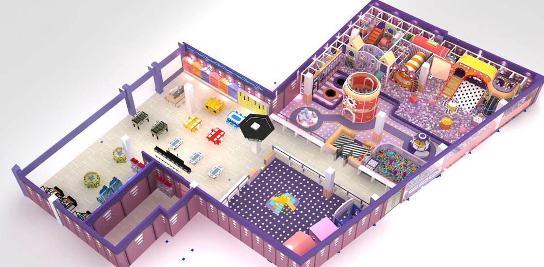 Binnenspeelcentrum Naughty Castle met OEM / ODM Acceptabel en Leuke Attracties Ballenbad