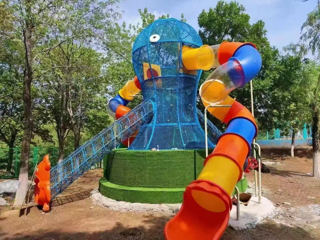 Octopus thema Kiddie's Wonders Outdoor kleurrijk park speelhuis Kinderen speeltuin dia's