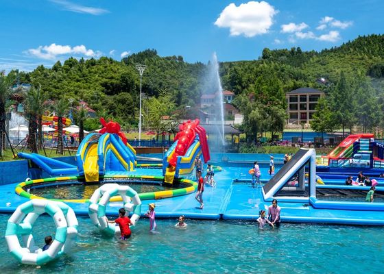 Spannende waterpark amusementsapparatuur opblaasbare glij en glij