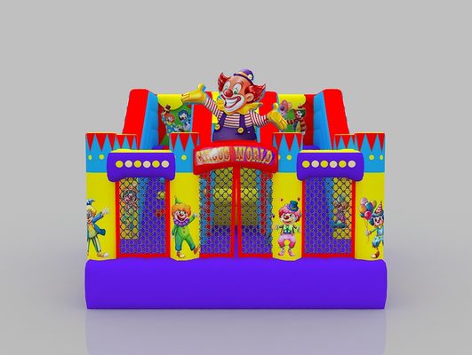 Opblaasbaar kasteel voor kinderen Geel Blauw Buiten Bounce House Spring kasteel Huur Met Glijbaan