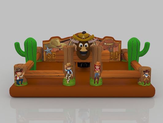 0.7mm TPU opblaasbare Cartoon Castle Park Brown Customized Commercial Bounce House